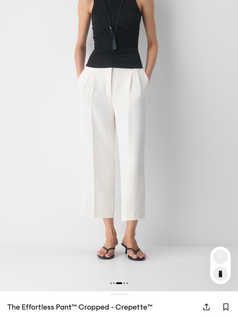 Aritzia Cropped Crepette Trousers in Light Birch